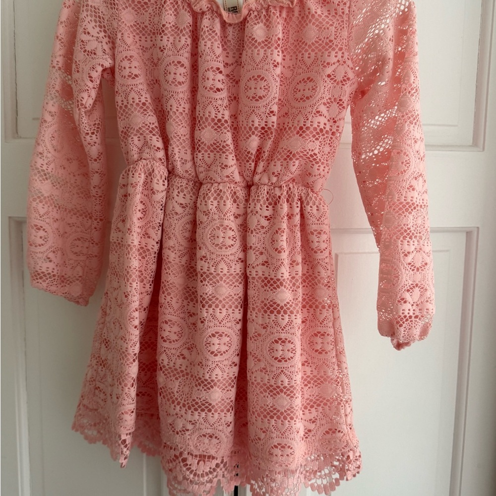 Route 66 Pink Bishop Sleeve Dress